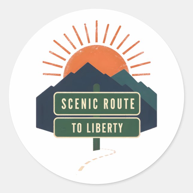 Autocollant Route Scénique vers la Liberté (Devant)
