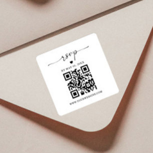 Autocollant RSVP Code QR Étiquette de retour car