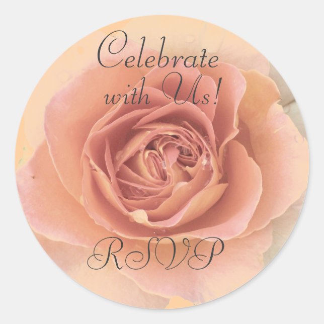 Autocollant RSVP Rose Dusty (Devant)