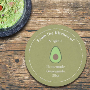 Autocollant Rustique Avocado & Guacamole Étiquette