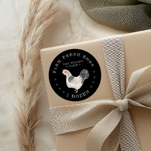 Autocollant rustique en carton d'oeuf de poulet aq