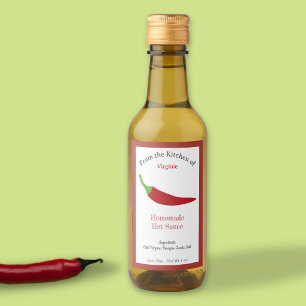 Autocollant Rustique Étiquette de sauce chaude - P