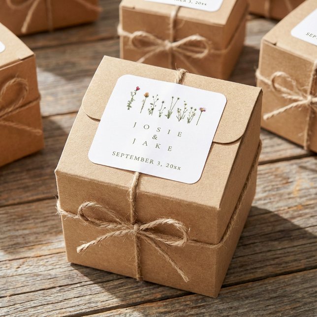 Autocollant Rustique Mariage Fleur sauvage (Rustic Wedding Wildflowers Sticker.)