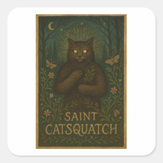 Autocollant Saint Catsquatch WV Forêt Créature Lég