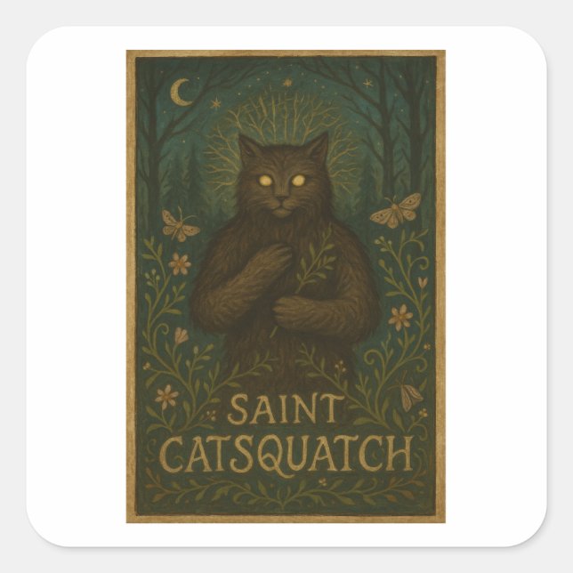 Autocollant Saint Catsquatch WV Forêt Créature Lég (Devant)