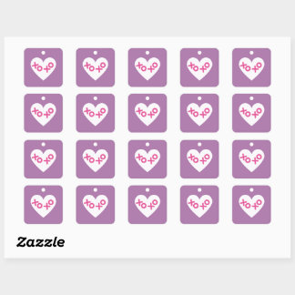 Autocollant Saint-Valentin Cœur XOXO Violet