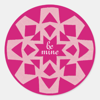 Autocollant Saint-Valentin flocon de neige rose