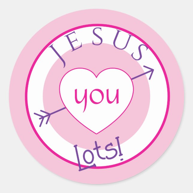Autocollant Saint-Valentin Jésus Vous Aime (Devant)