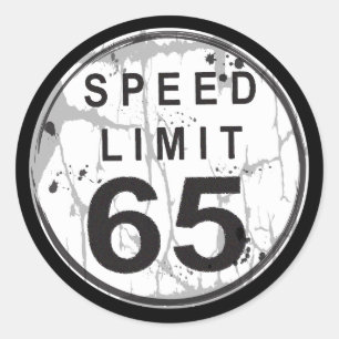 Autocollant sale de la limitation de vitesse 65
