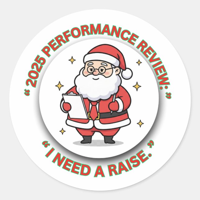 Autocollant Santa drôle – Évaluation de performanc (Devant)
