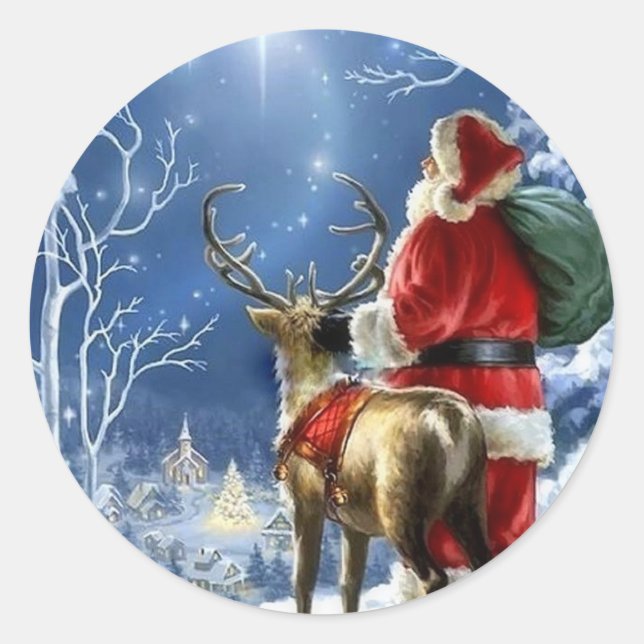 Autocollant Santa nuit étoilée (Devant)