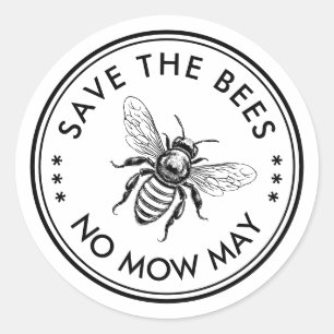 Autocollant Sauvez les abeilles pas de tonte mai