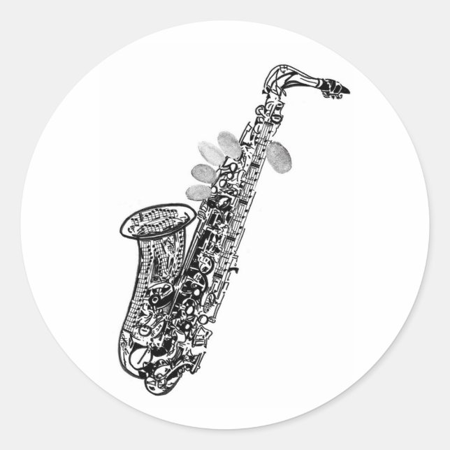 Autocollant saxophone cool (Devant)