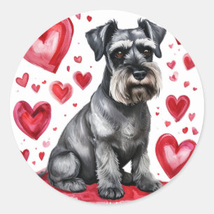 Autocollant Schnauzer & Cœurs
