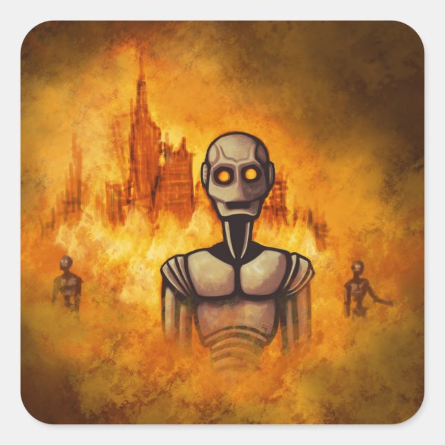 autocollant scifi révolution robot (Devant)