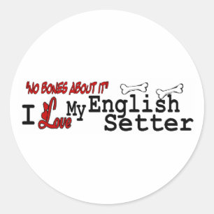 Autocollant Setter (I Love) anglais