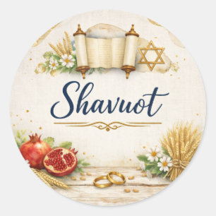 Autocollant Shavuot joyeux, Fête juive