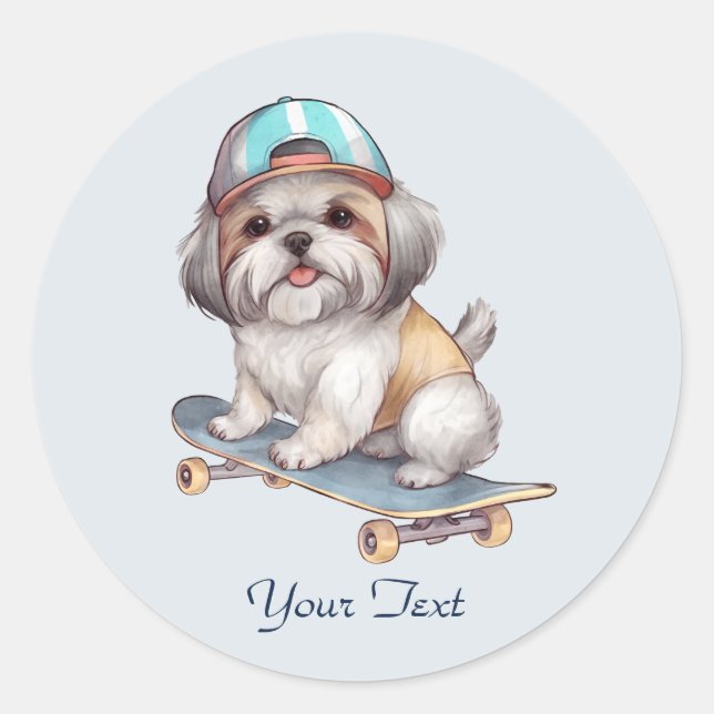 Autocollant Shih Tzu aquarelle (Devant)