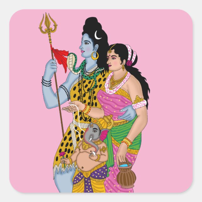 Autocollant Shiv Parvati (Devant)