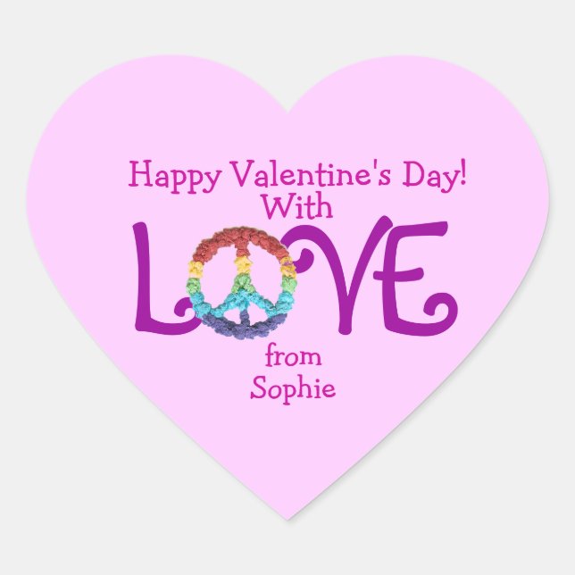 Autocollant signe de paix pour la Saint-Valentin (Devant)