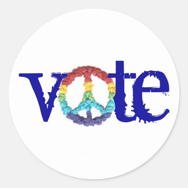 Autocollant signe de paix Vote  (Devant)
