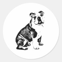 Autocollant Silhouette Bulldog