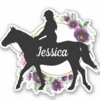 Autocollant silhouette de cheval de nom personnali