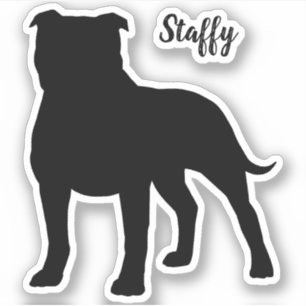 Autocollant silhouette de chien Staffordshire Bull