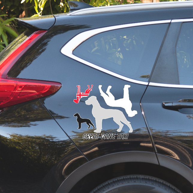 Autocollant silhouette de Dogue Allemand (Coté voiture)