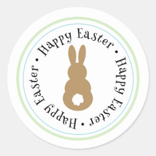 Autocollant silhouette de lapin de Pâques joyeux