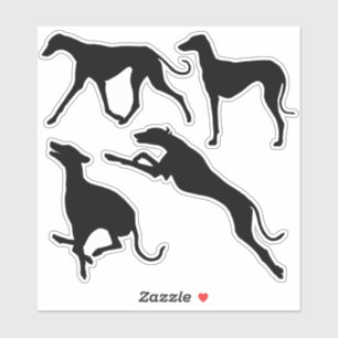 Autocollant silhouette de race azawakh