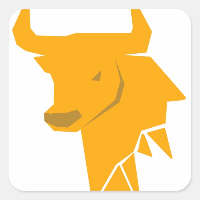 Autocollant silhouette de taureau jaune | Zodiaque (Devant)