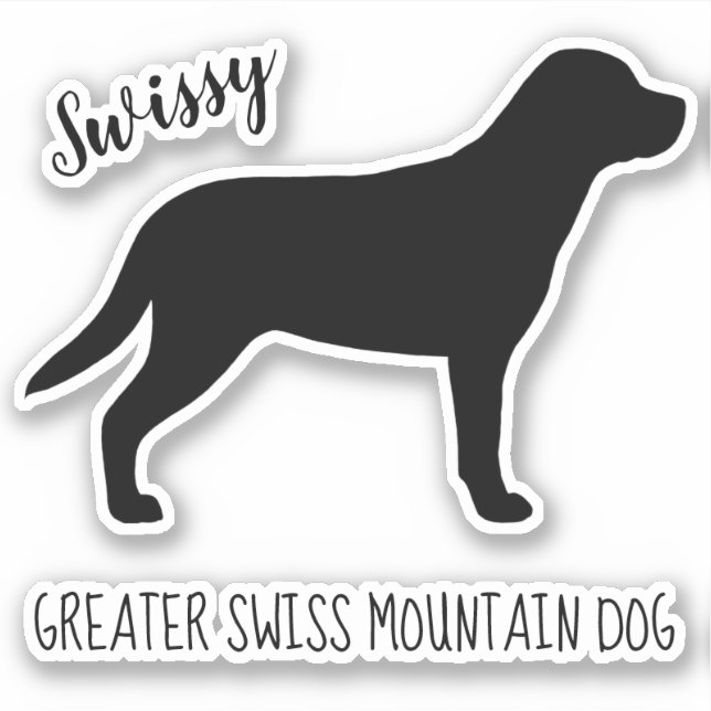 Autocollant Silhouette pour chien de montagne suis (Devant)