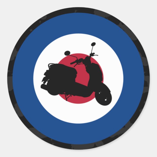 Autocollant Silhouette pour Scooter Rétro (Devant)