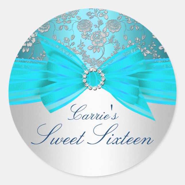 Autocollant Silver & Blue Rose Sweet Sixteen (Devant)