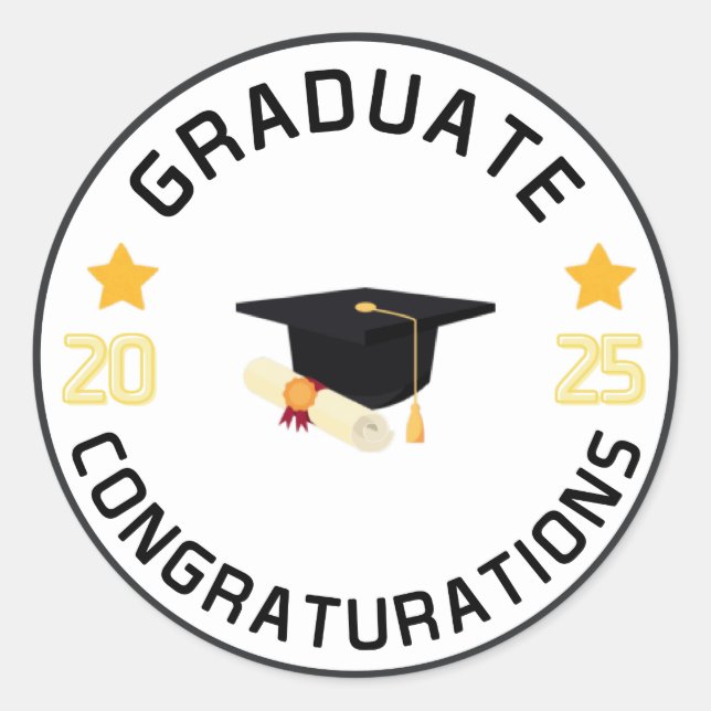 Autocollant simple pour cadeau de remise de diplôm (Devant)