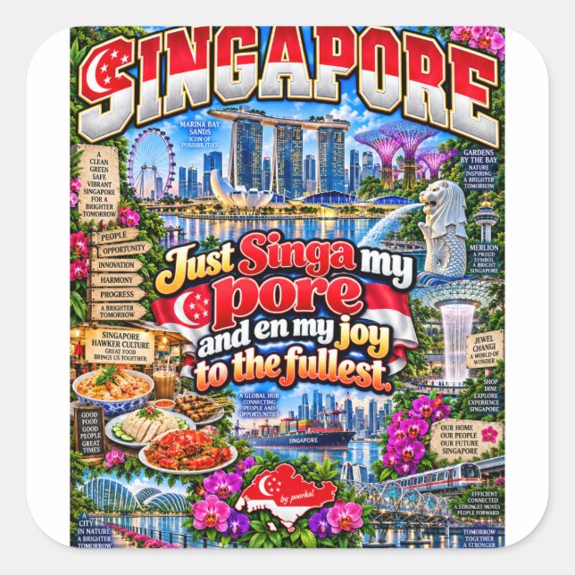 Autocollant Singapour (Devant)