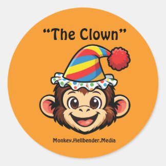 Autocollant singe Macaque Kaki - Le Clown