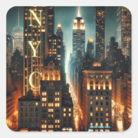Autocollant Skyline NYC – Monument historique embl