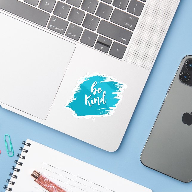 autocollant sois gentil (Ordinateur portable avec iPhone)