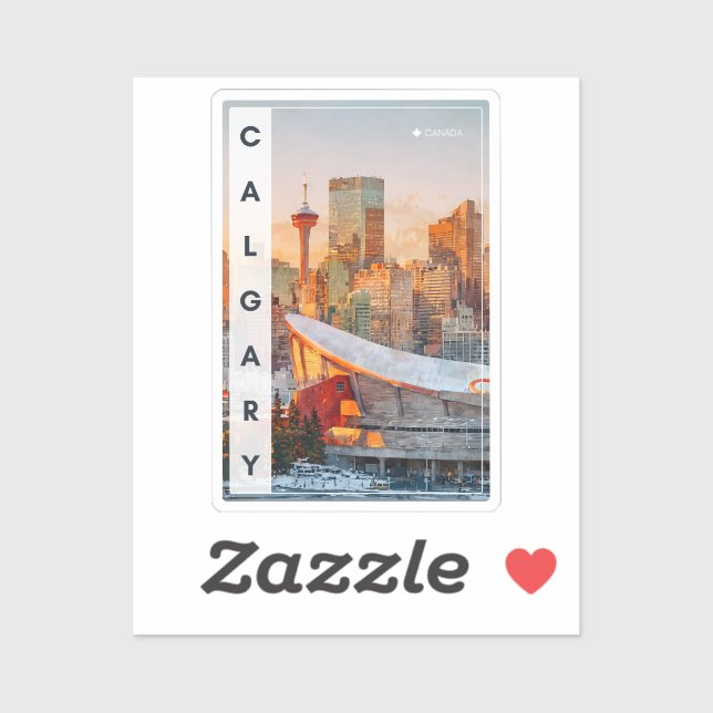 Autocollant Souvenir de Calgary (Feuille)