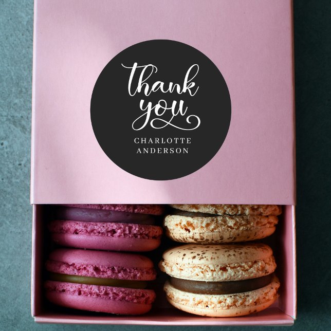 Autocollant spécifique au client, Merci noir ! (Créateur téléchargé)