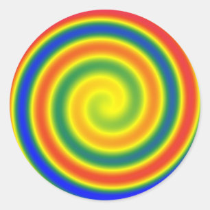 Autocollant spirale arc-en-ciel      (x20)