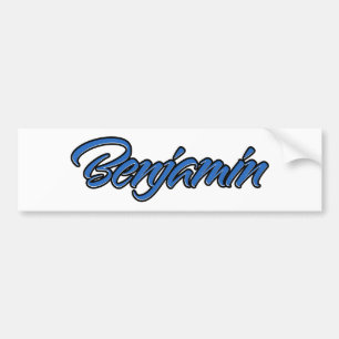 Autocollant sticker autocollant bleu au nom de Ben