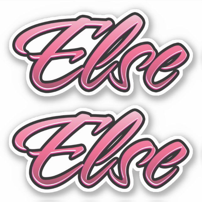 Autocollant sticker Else rose pâle décoloré (Devant)