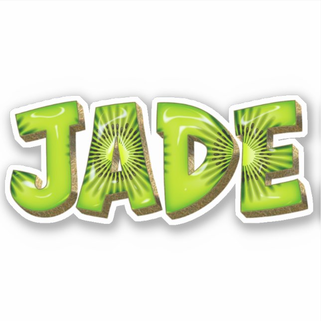 Autocollant Stickers Design Kiwi Nom Jade (Devant)