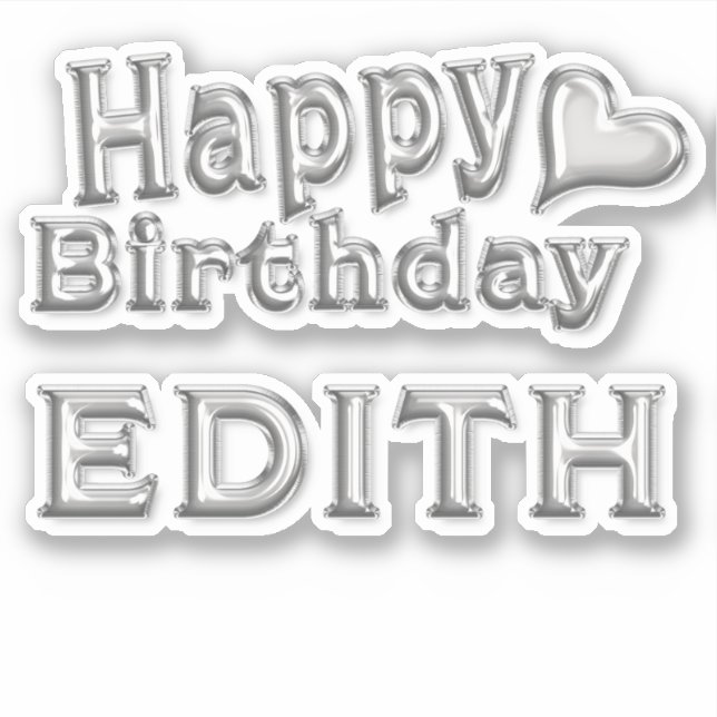 Autocollant Stickers Edith Joyeux Anniversaire arg (Devant)