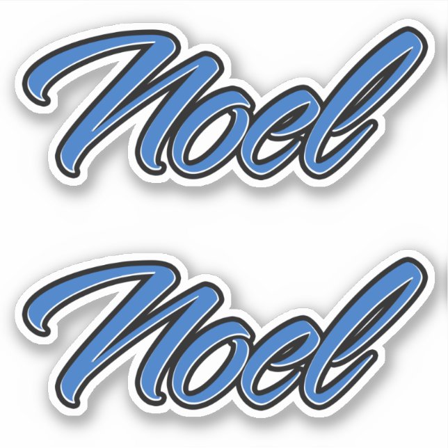Autocollant Stickerset bleu nom de Noël (Devant)