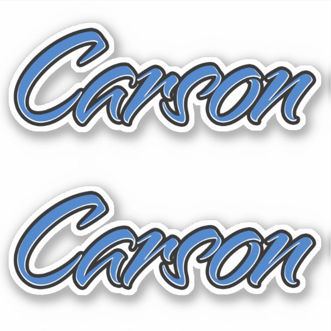 Autocollant Stickerset Carson Nom bleu (Devant)