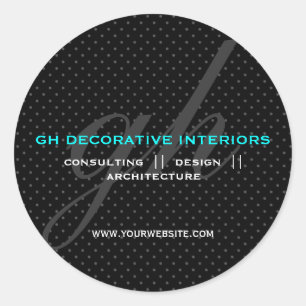 Autocollant subtil d'initiales de pois